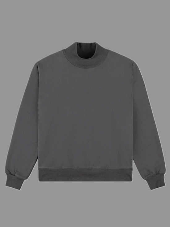 Parke Tops - Parke Women's Turtleneck Fleece Sweatshirt in 'Midnight' (Grey)